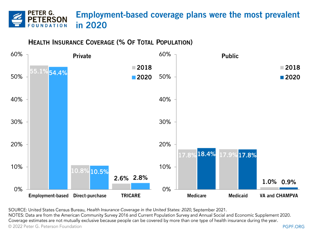 Employment-based coverage plans were the most prevalent in 2020 
