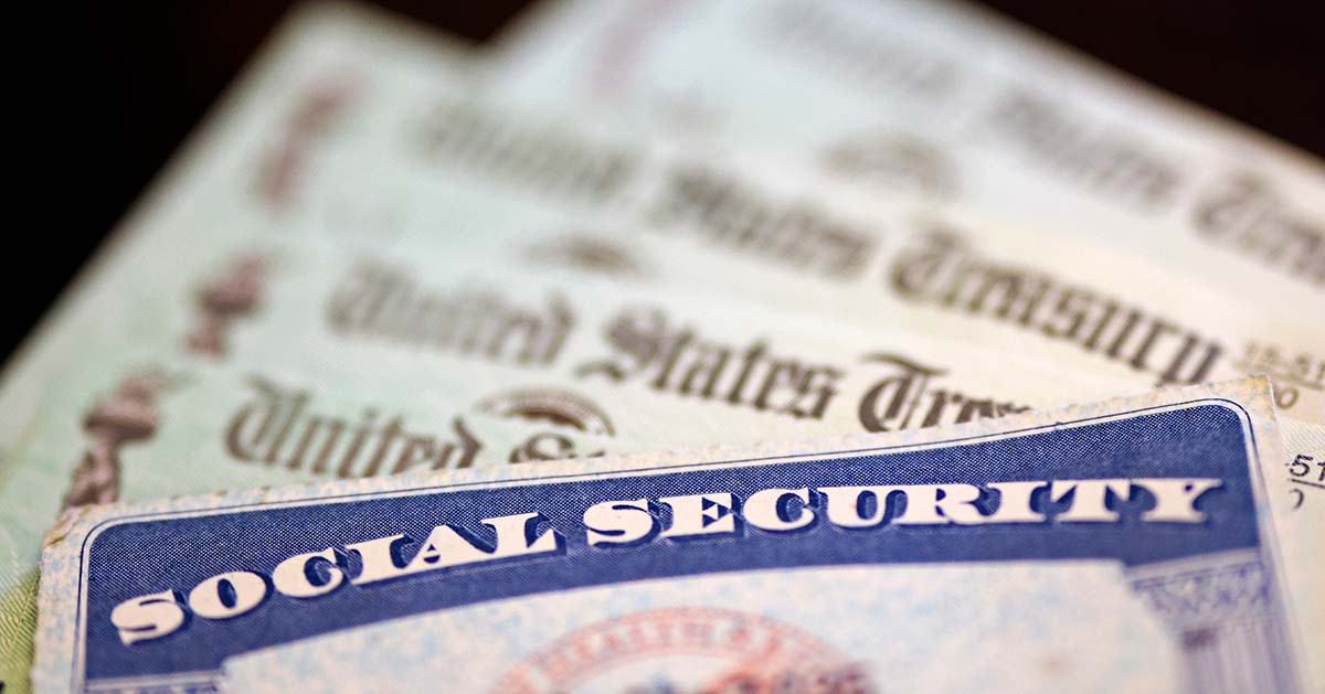 Social security card and US Treasury checks