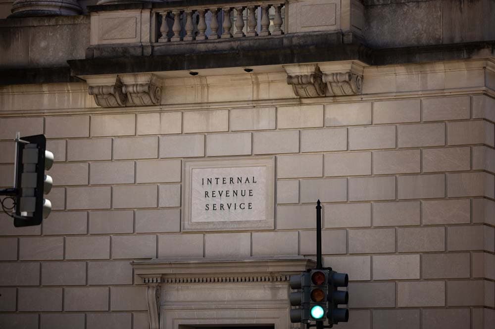 Front of Internal Revenue Service building