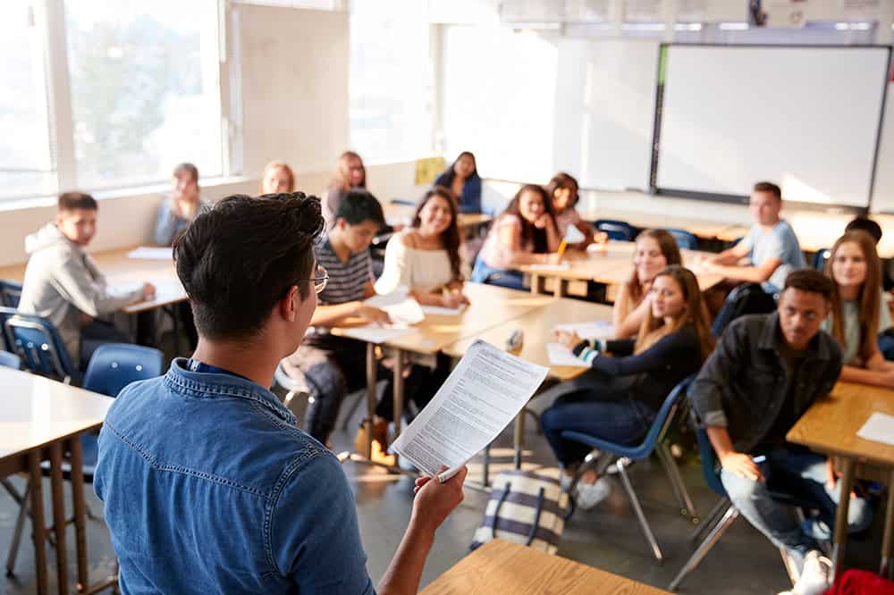 Teacher in classroom