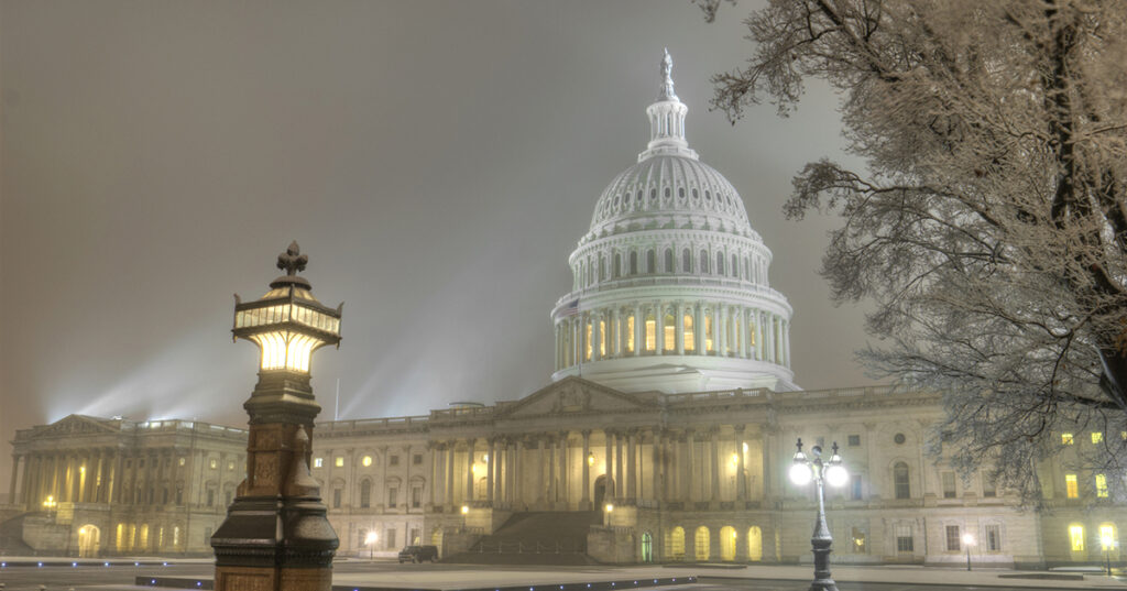 Capitol in snowstorm