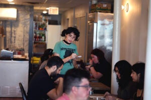 Server waiting tables.