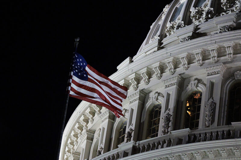 Capitol dome at night