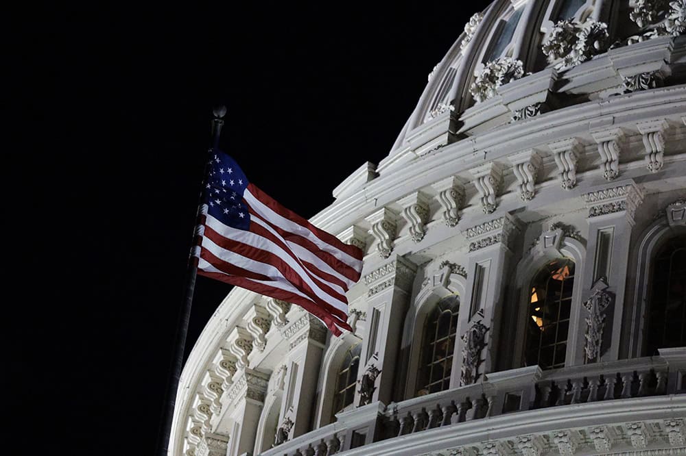 Capitol dome at night