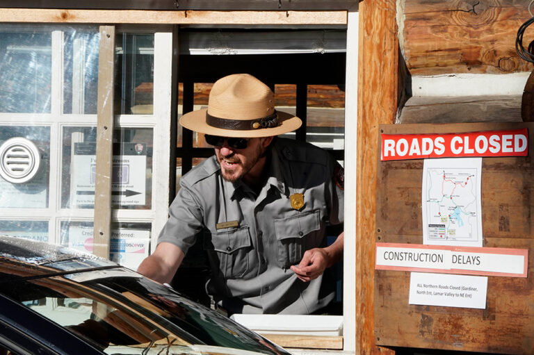 Image of a park ranger in their office