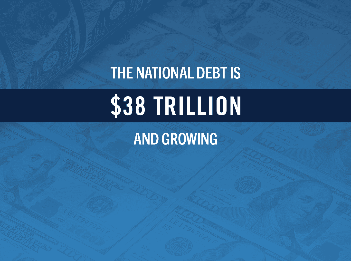 The national debt is $38 trillion and growing.
