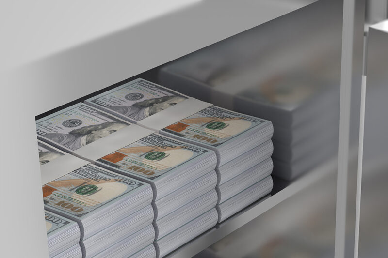 Stack of $100 U.S. bills