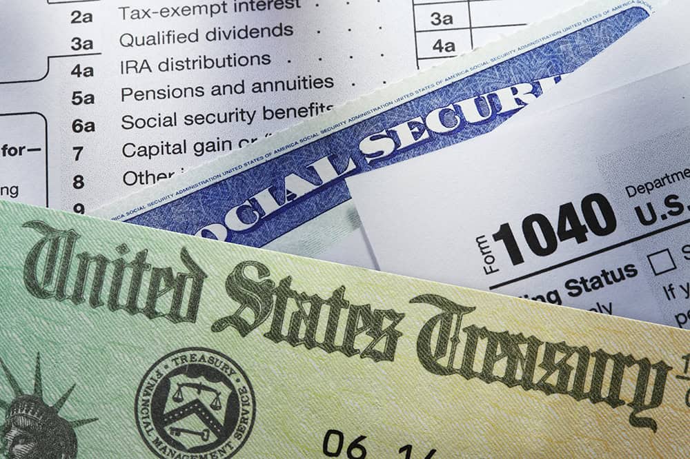 Social Security card and check